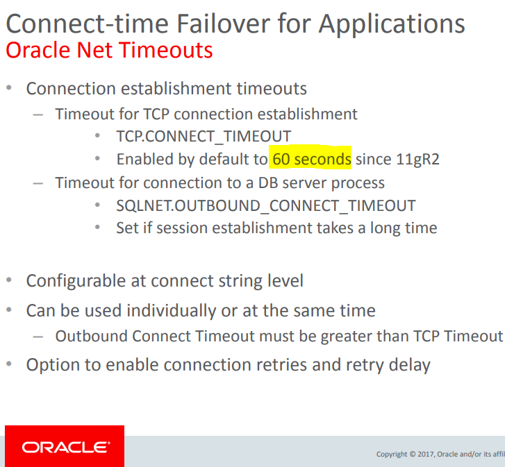 Oracle TCPTimeout