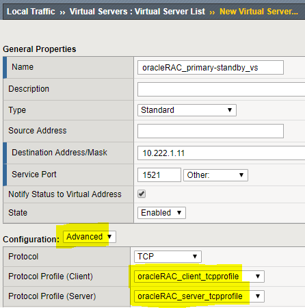 F5 OracleRAC VS1